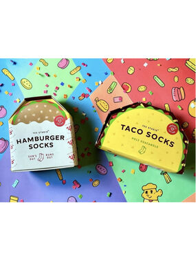 Yes Studio Hamburger and Taco Socks 2-pack. One Size Women’s Socks